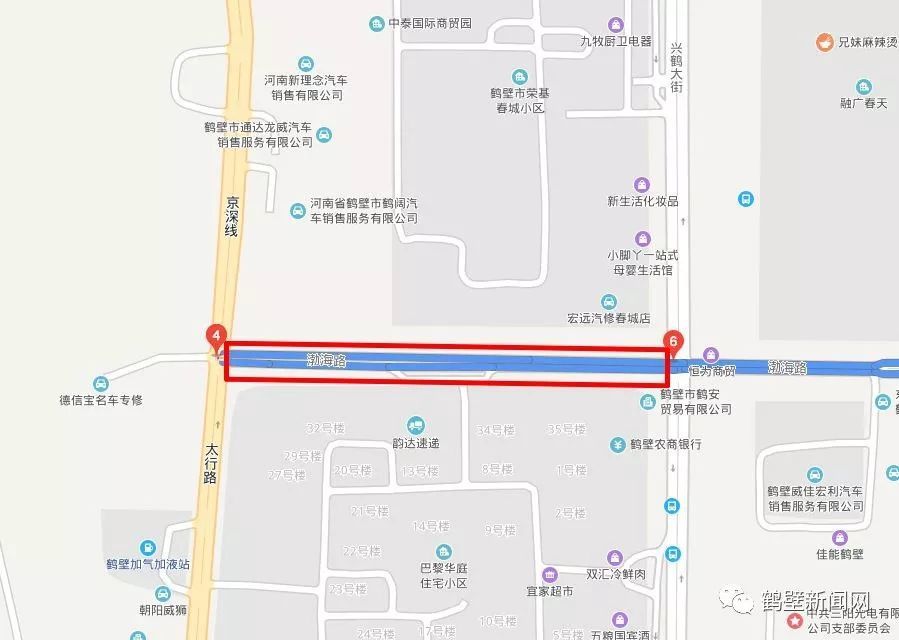 绕行路线 原经渤海路进入市区的货车需绕行汤阴中华路至鹤壁市泰山路