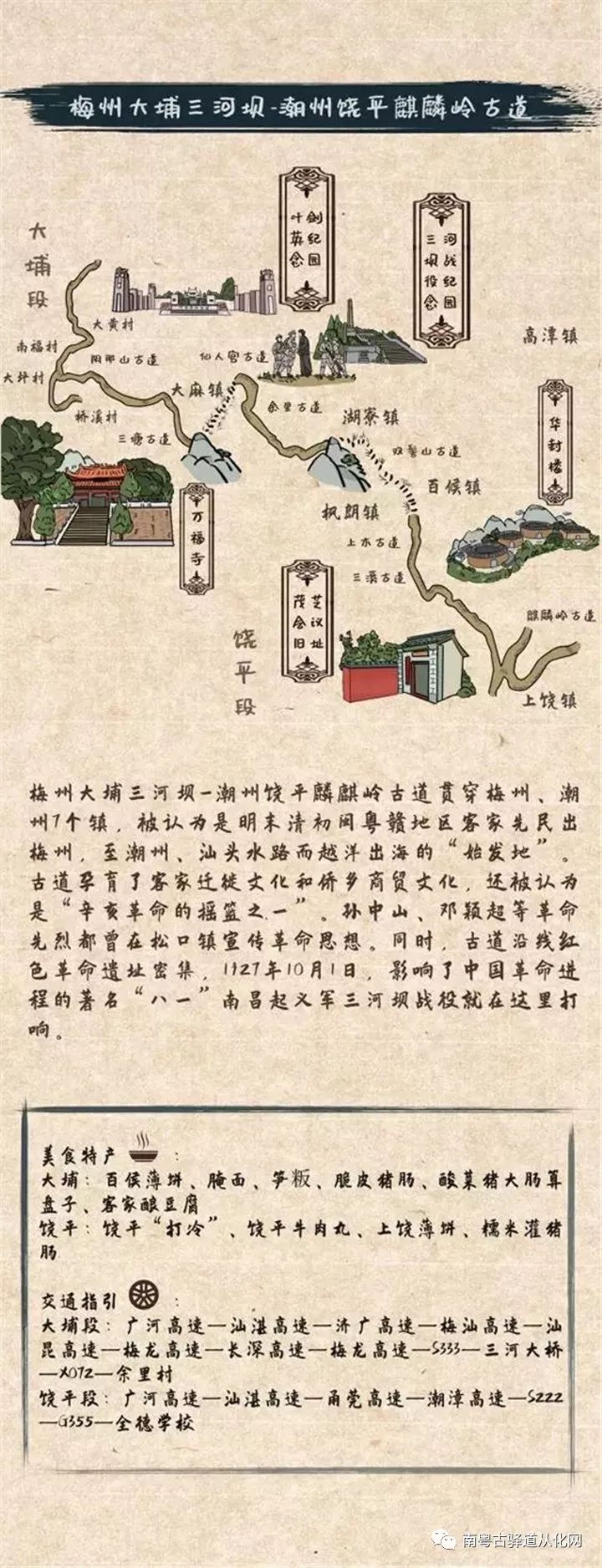 11条南粤古驿道手绘地图揭秘古代版"高速路"