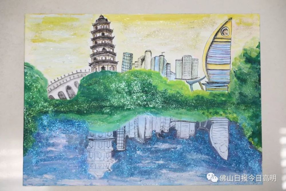 高明这群儿童,用画笔勾勒高明母亲河美景!