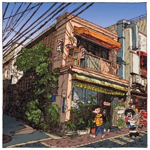 插画师用想象手法描绘东京街景,让人忍不住惊叹