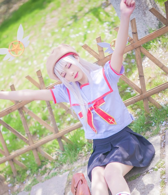 《魔法少女》伊莉雅cosplay,超级可爱的jk校服装扮