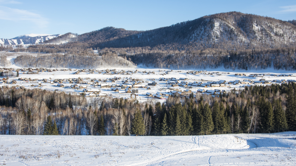 新疆禾木冬季雪景高清壁纸精选,景色宜人,美不胜收