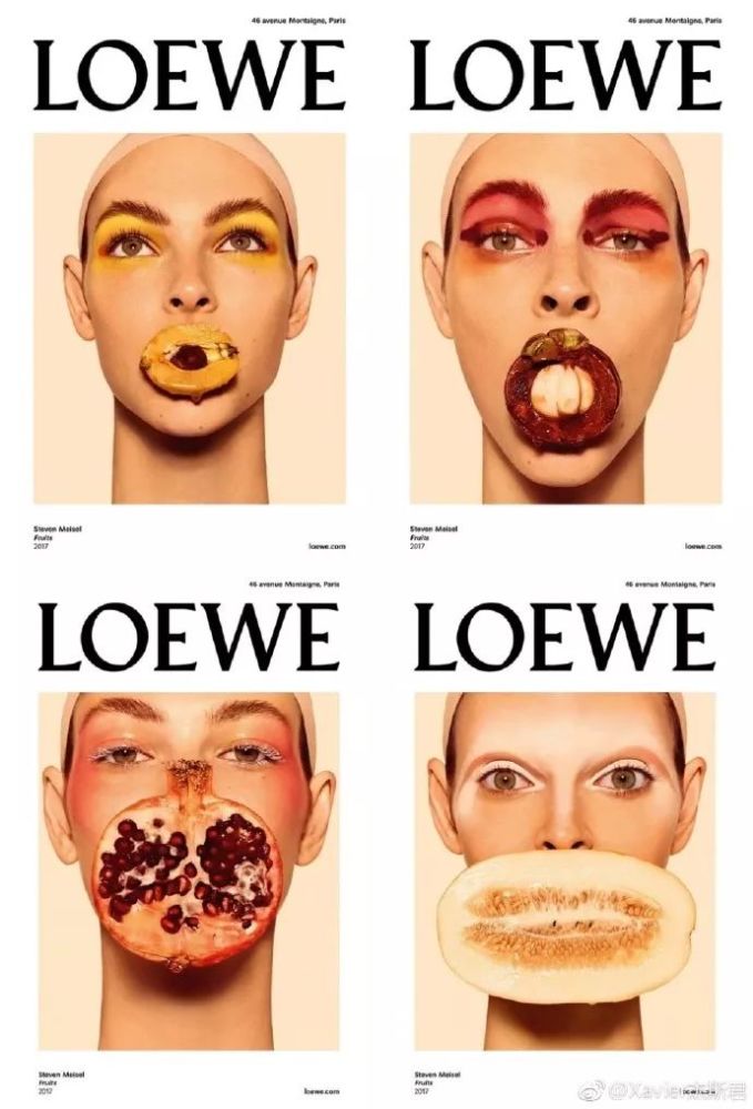 loewe罗意威2018春夏系列广告大片"水果" 模特:vittoria ceretti