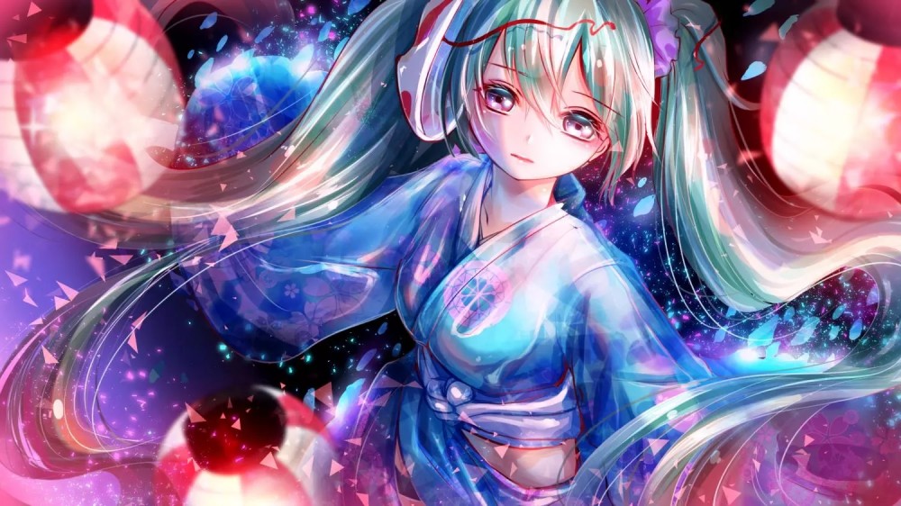 异次元少女初音未来高清壁纸,画风甜美又治愈