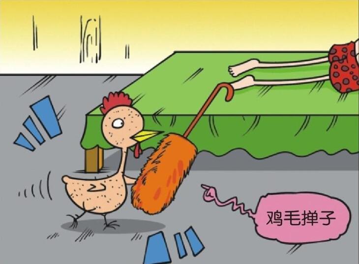 搞笑漫画:公鸡每天打鸣被呆头骂了,改用鸡毛掸子叫呆头起床