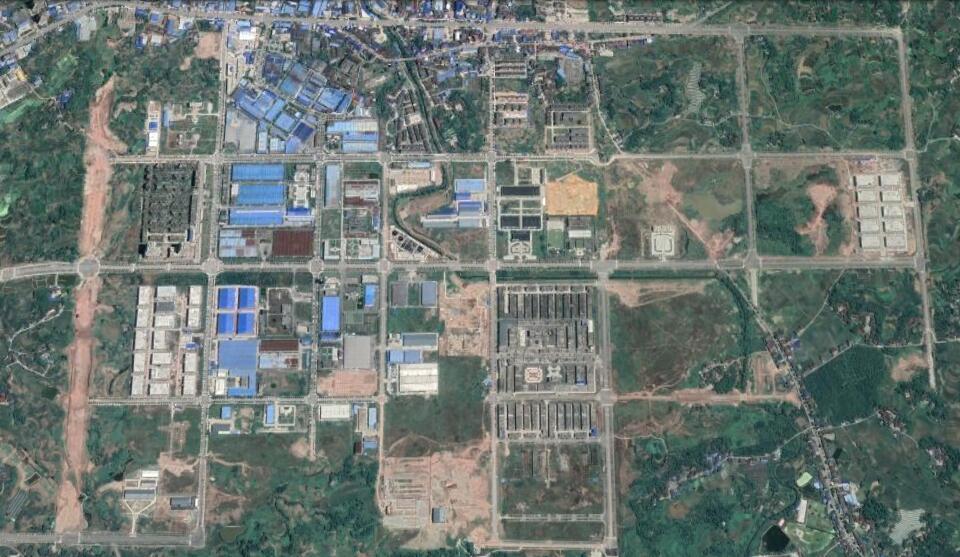 卫星上看四川大竹县:达州市最强的县,北城大道又宽又长