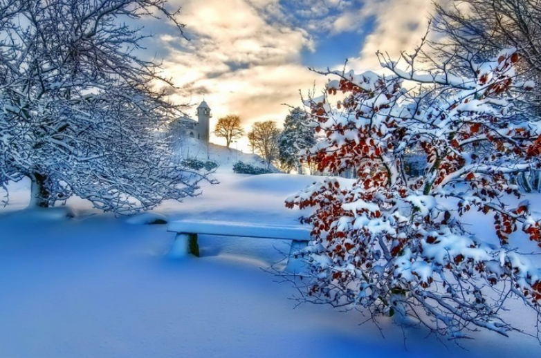 优美的冬季雪景图片壁纸,唯美迷人,如诗如画