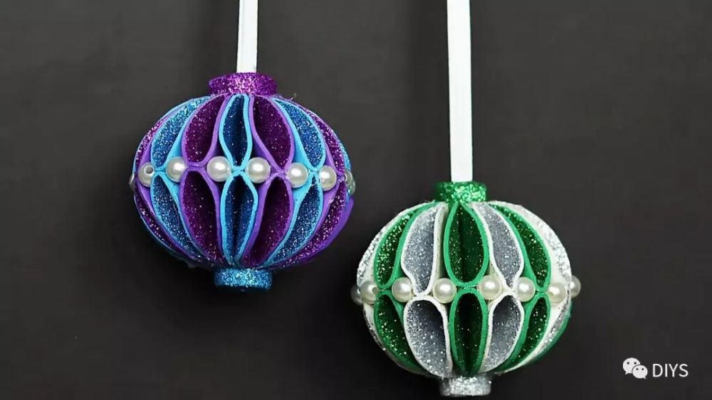 圣诞节饰品diy,泡沫球挂件的制作方法!