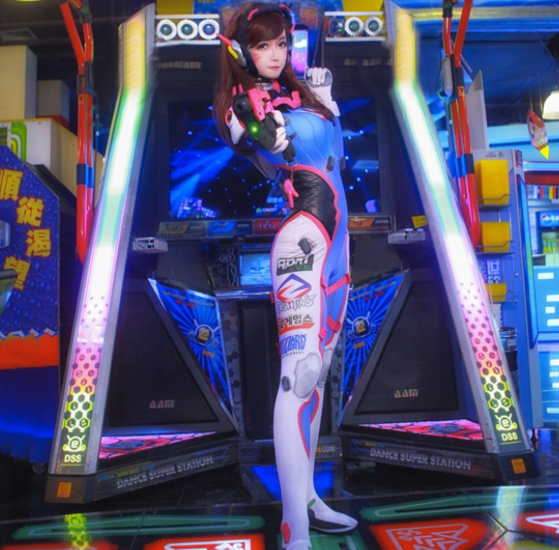 《守望先锋》d.va,cosplay清纯小姐姐魅力无限,温婉知性