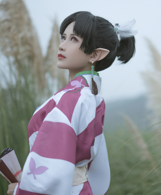 cosplay《犬夜叉》神乐,小姐姐十分清新靓丽