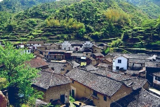 鲍村,山居图,古村落,古民居,水墨,武义县
