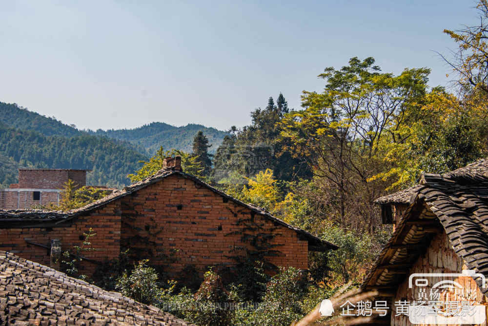 广东南雄迳洞村,阳光下熟悉的瓦房老屋,故乡美丽的乡村景色