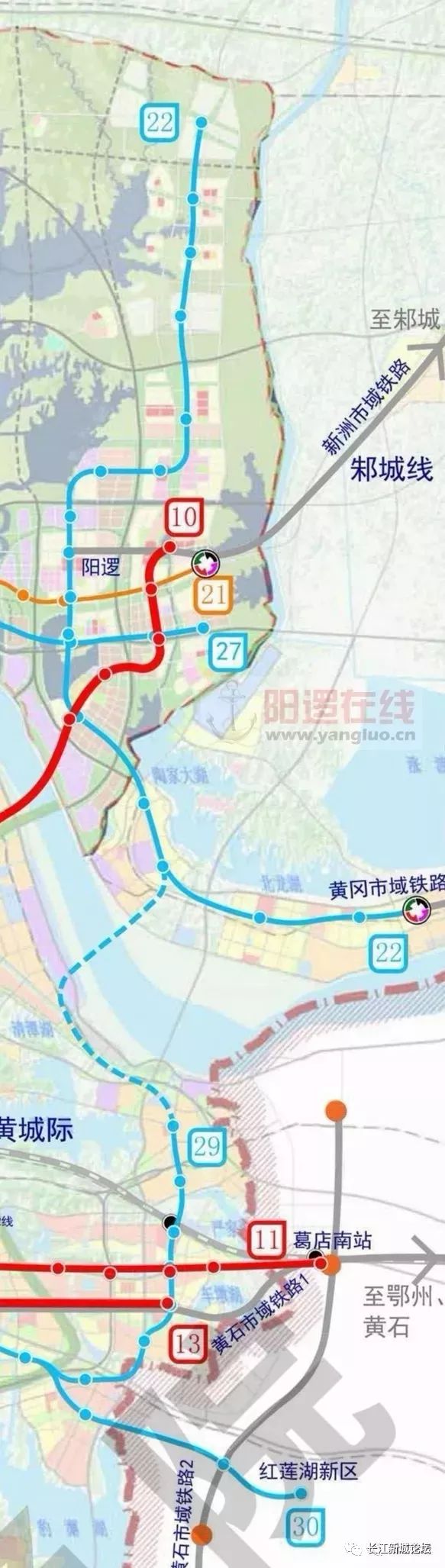 武汉地铁22号线途径仓埠,阳逻,双柳,拟纳入第五轮规划