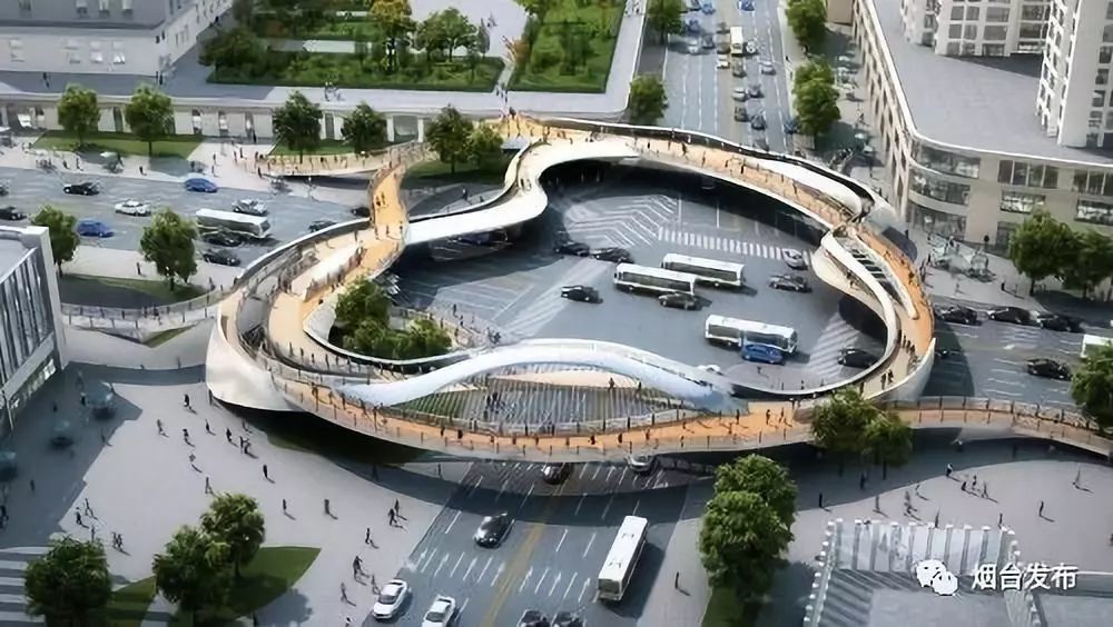 烟台毓璜顶医院,过街天桥,烟台,万达广场