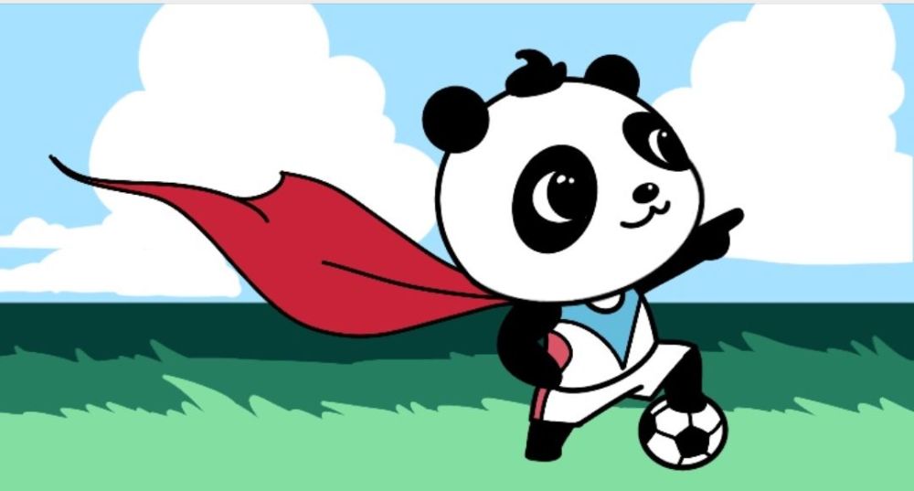 懒懒的熊猫化身运动达人 大秀跑步,游泳,踢球的呆萌pose 这么勤快的