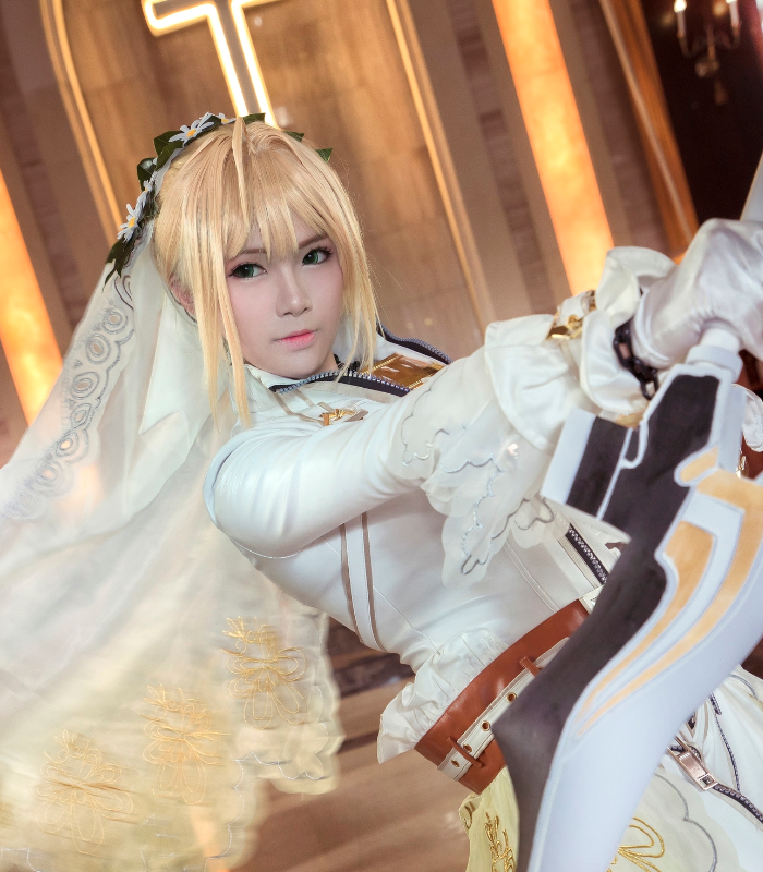 尼禄花嫁cosplay,小姐姐清新优雅,气质迷人