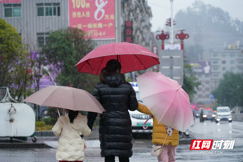 人们在雨中行走.