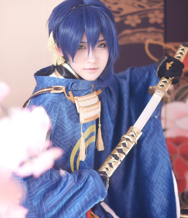 刀剑乱舞,三日月宗近,cosplay,日本,coser,蓝色