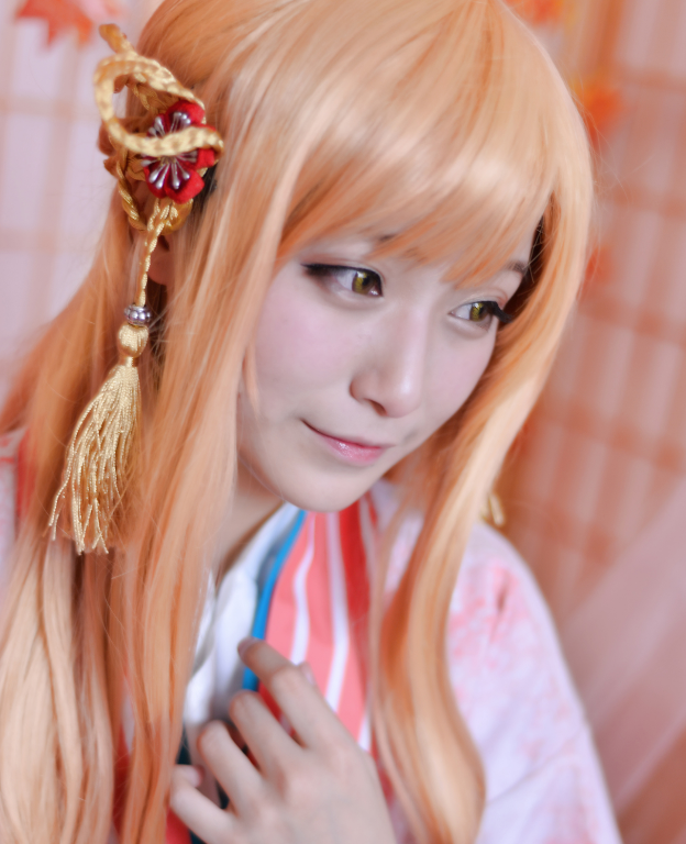 亚丝娜和服cosplay,小姐姐万分可爱美丽迷人