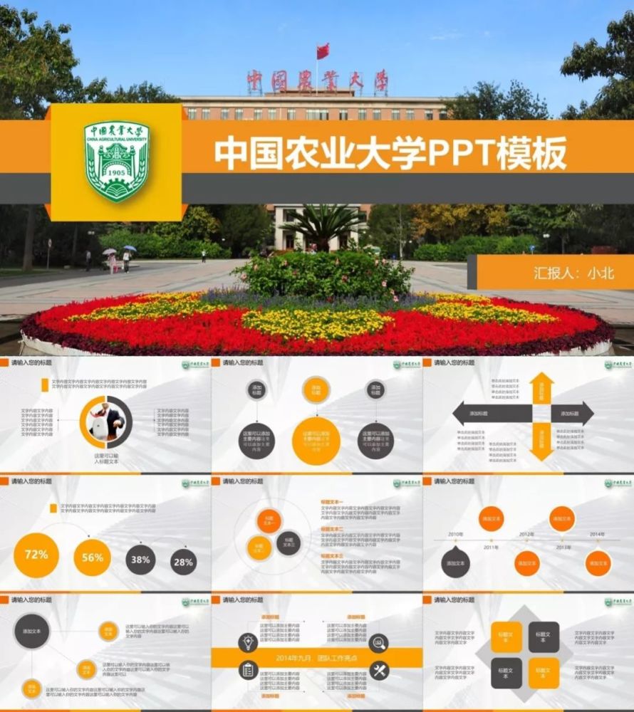 中国农业大学专属ppt模板,中国农大同学的专属礼包来了!