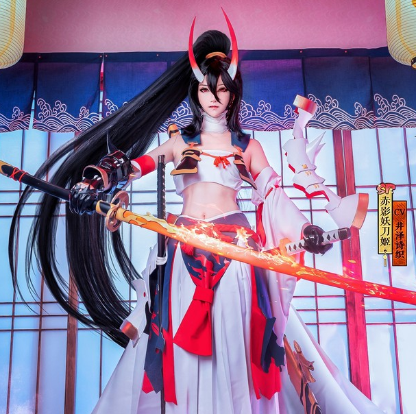 阴阳师cosplay 妖刀,cos阴阳师 妖狐 阴阳师妖刀姬cosplay,肤白貌美光艳逼人