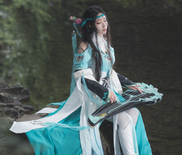 cosplay《剑侠情缘》雪河琴娘,温柔清新的可爱小妹妹