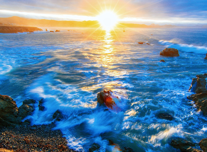 蓝色大海高清精美壁纸,唯美好看的大海风景