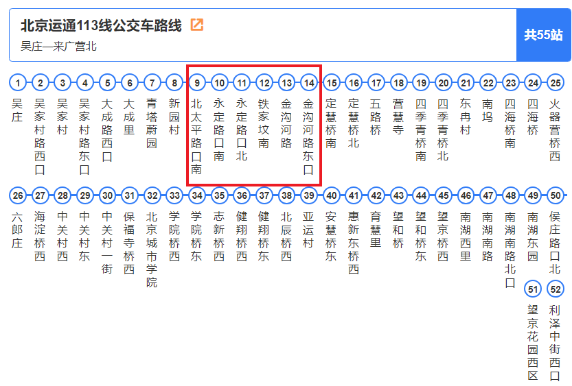 644路运行线路 (原名运通114路)