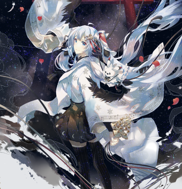 绝美的二次元歌姬雪初音,高清动漫壁纸鉴赏,如花似月的少女