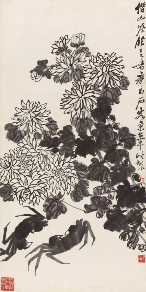 视觉盛宴:绘画大师齐白石笔下的——菊花与梅花