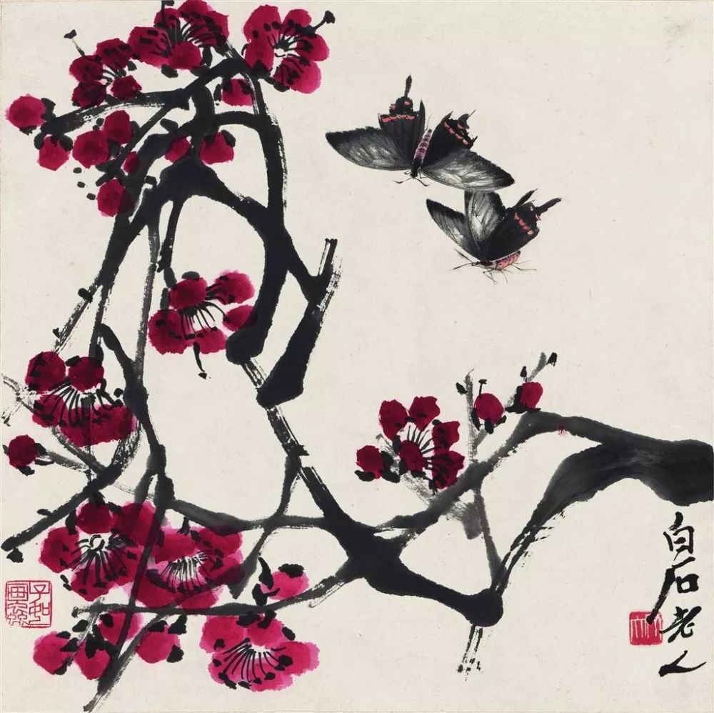 齐白石,梅花,菊花,国画,花卉