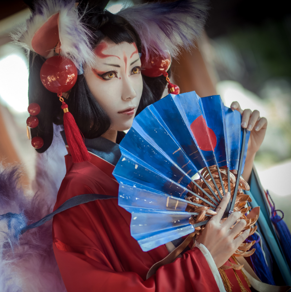 《阴阳师》cosplay,小姐姐扮演了,痛失子女的玉藻前