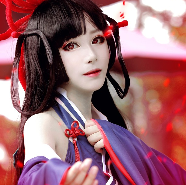 阴阳师彼岸花cosplay,粉装玉琢倾国倾城