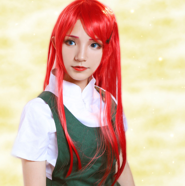 动漫《火影忍者》漩涡玖辛奈cosplay,女孩火红的秀发格外迷人