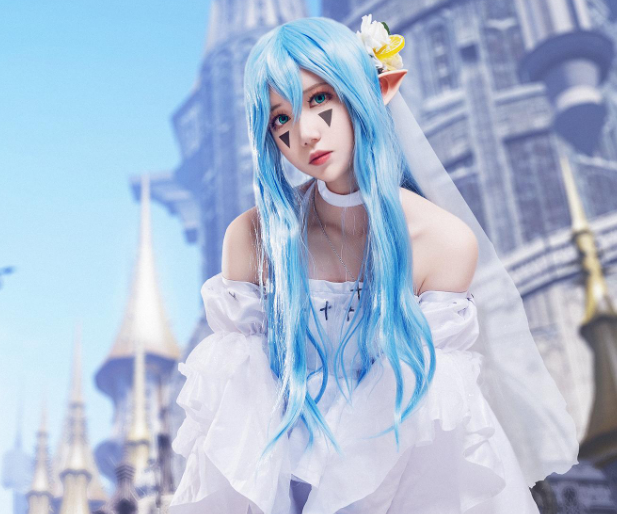 cosplay《凹凸世界》安莉洁,风姿绰约的蓝发小姑娘