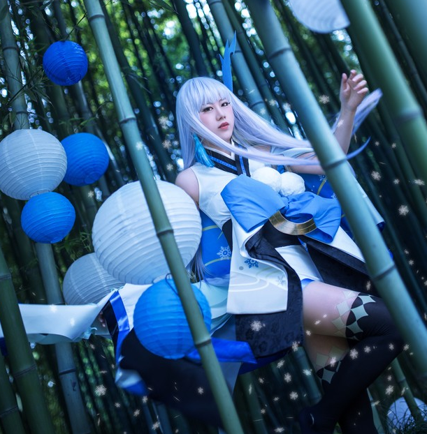 阴阳师雪女cosplay,天生丽质气质非凡