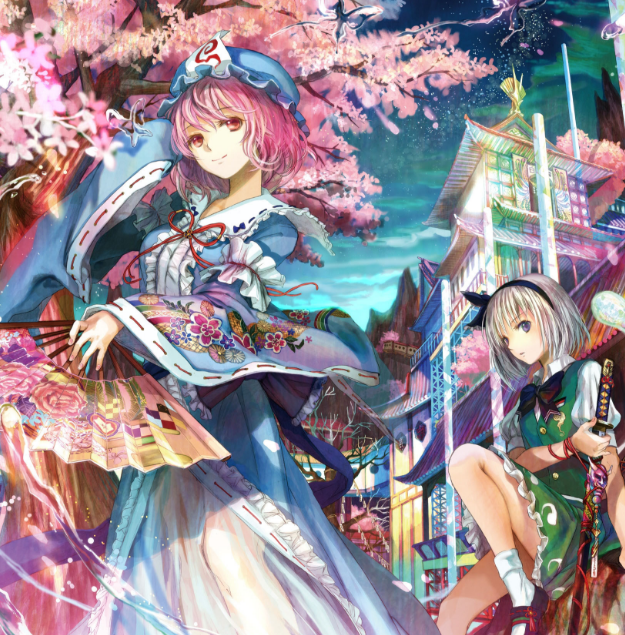 动漫《东方project》西行寺幽幽子高清壁纸鉴赏,婀娜多姿的少女