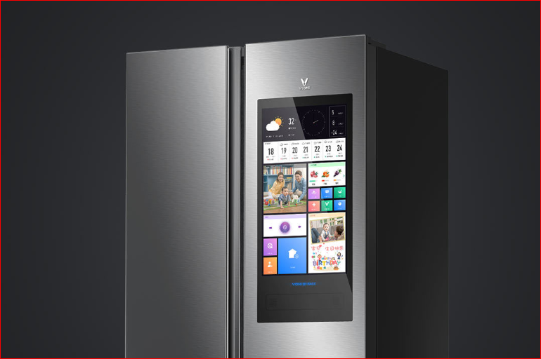 配备21英寸ips显示屏的viomi网络冰箱,还有语音控制