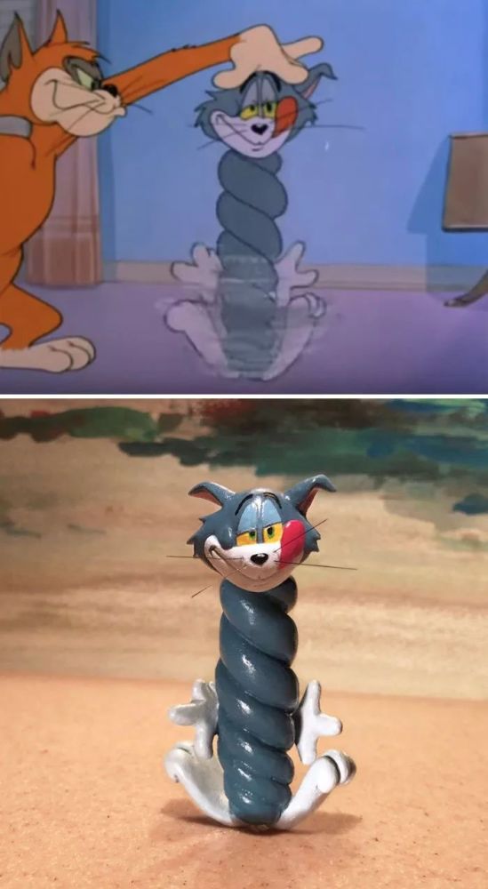 设计师将猫和老鼠"惨遭变形"的形象做成雕像,真是完美