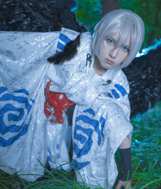 游戏《阴阳师》大天狗cosplay,男孩用心演绎大天狗的优雅