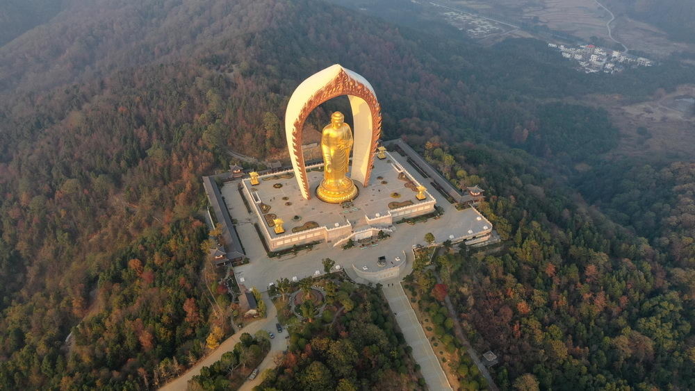实拍东林大佛,中国及全球第一高阿弥陀佛像