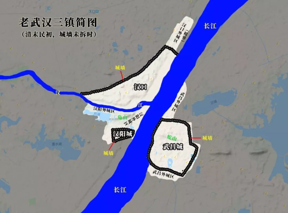 武汉,武昌县,汉阳县,三镇,汉口市,夏口城