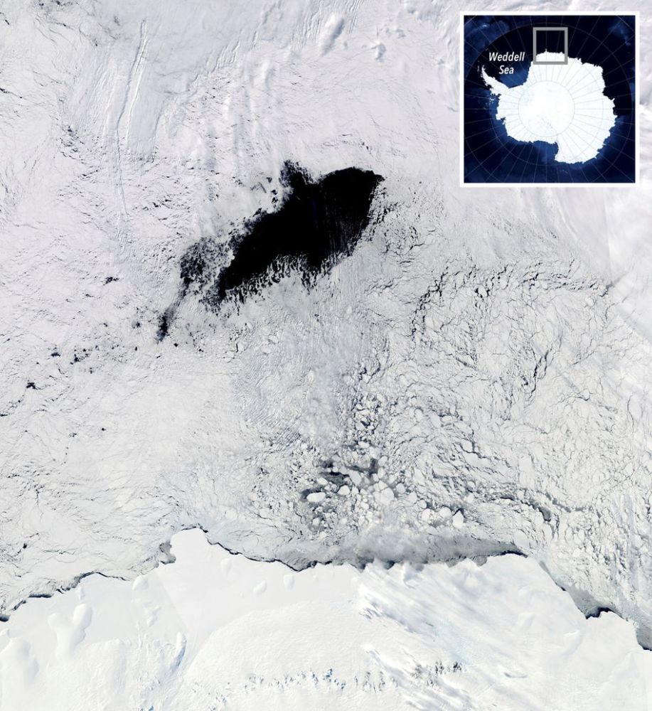 nasa卫星发现南极洲出现80432平方公里大洞,或不