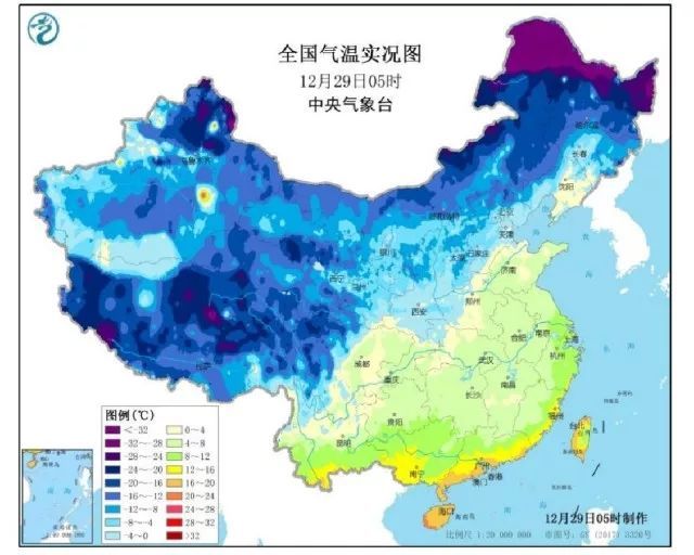 目前北方有一股较强冷空气正在东移南下,今天02时其前锋已到达