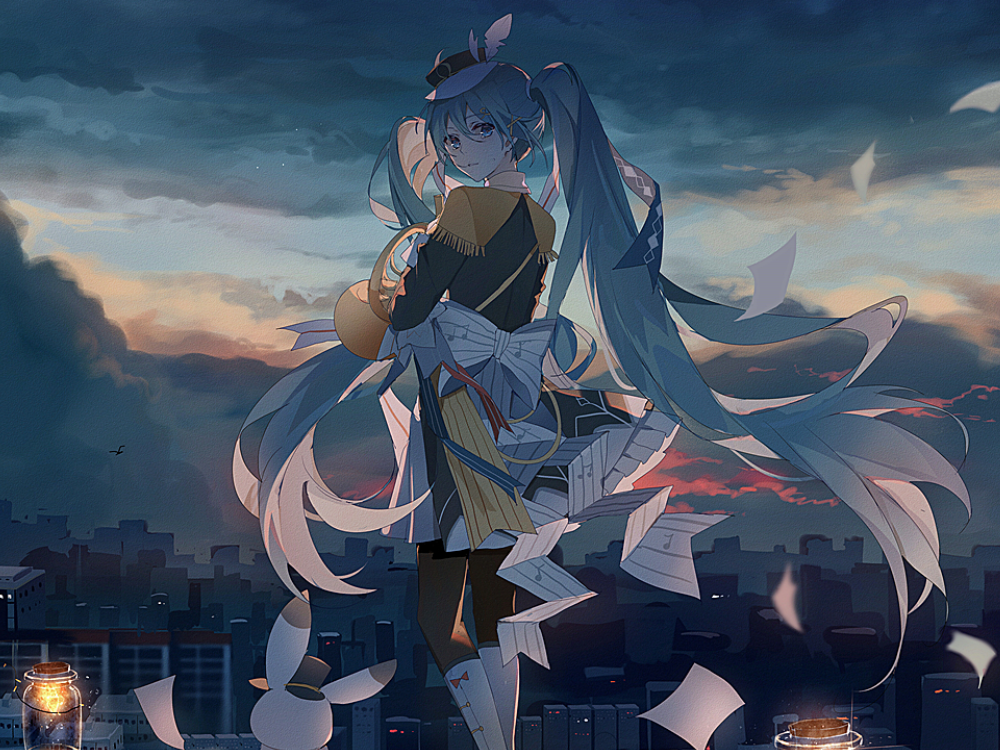初音未来高清横版壁纸,唯美靓丽的小姐姐,气质动人