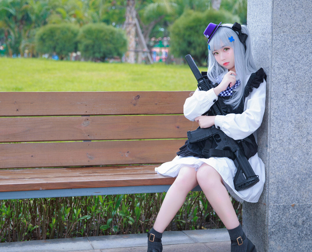 cosplay《少女前线》hk416,天生丽质的可爱小姐姐