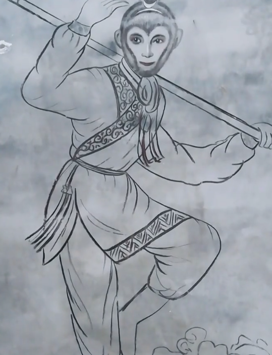 画画,烧火棍,孙悟空