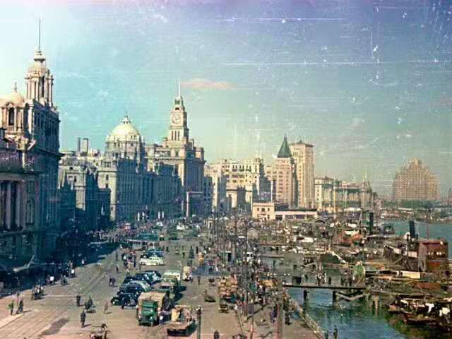 1950年的上海彩色老照片
