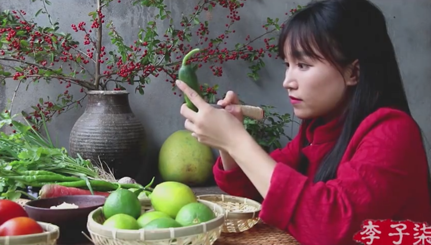 李子柒做这么多美食,却因这个细节意外透漏,团队人数真不少呢!