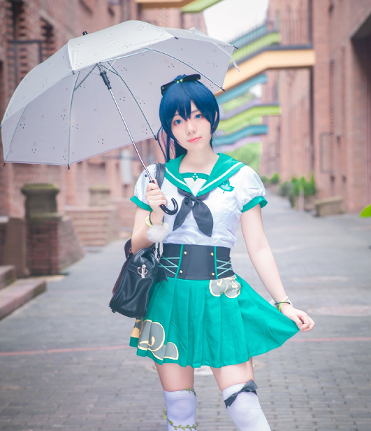 cosplay女装学生装图片,黑saber泳装cos 游戏《阴阳师》萤草cosplay,女孩cos的日系学生装萤草